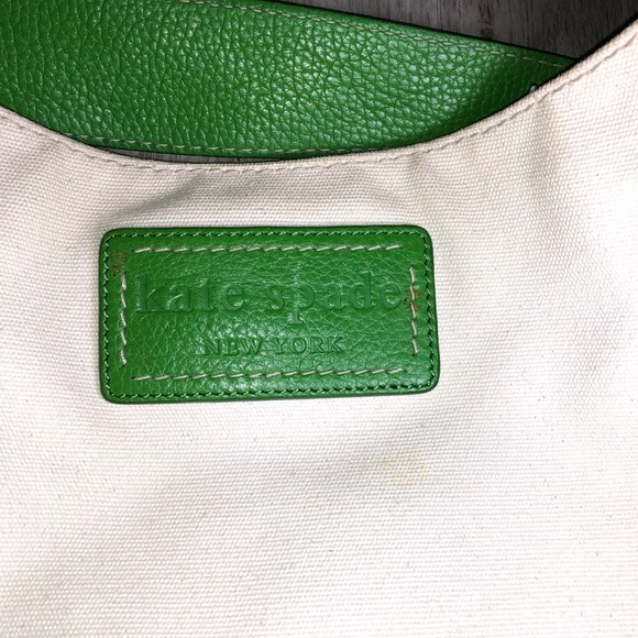 Kate Spade Canvas & Kelly Green Boho Purse - Picture 3 of 11